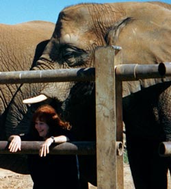 Pat Derby and Elephant